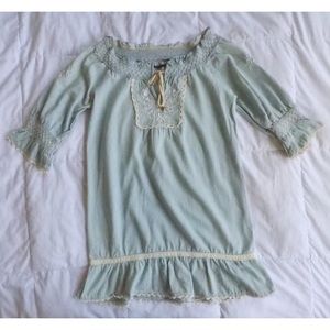 Chambray Embroidered Dress